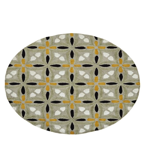 Kaleen Peranakan Tile Sage HPT02-59-58 5 ft. X 8 ft. Rectangle Rug