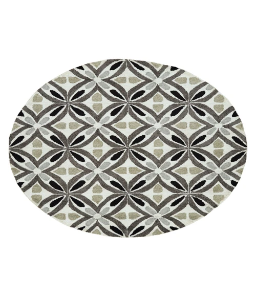 Kaleen Peranakan Tile Grey HPT02-75-58 5 ft. X 8 ft. Rectangle Rug