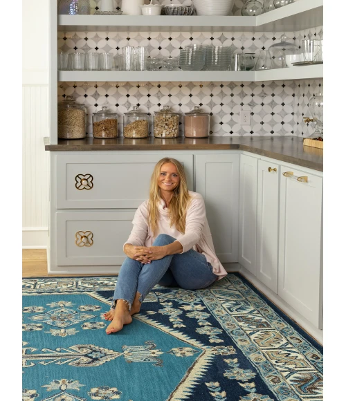 Kaleen Charlotte Blue TDC01-17-1818 18 in. X 18 in. Square Rug