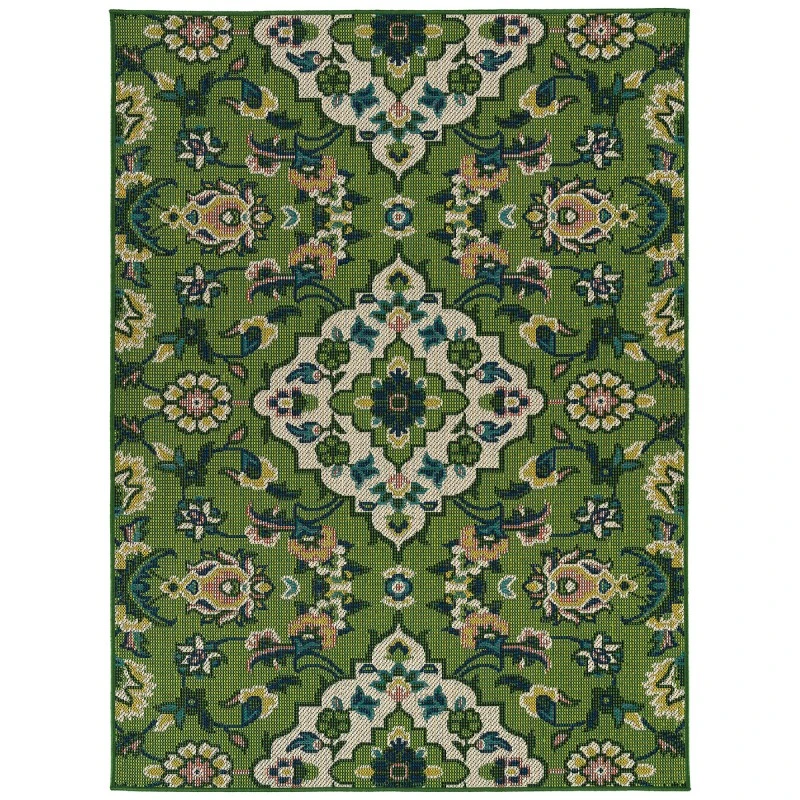 Kaleen Lee Boulevard Green TDL07-50-576 5 ft. X 7 ft. 6 in. Rectangle Rug