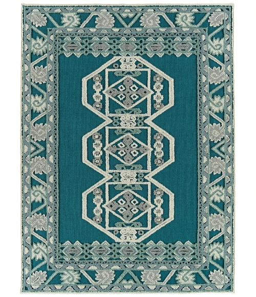 Kaleen Warwick Teal TDW03-91-573 5 ft. X 7 ft. 3 in. Rectangle Rug