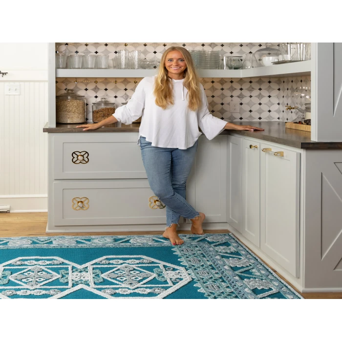 Kaleen Warwick Teal TDW03-91-810 8 ft. X 10 ft. Rectangle Rug
