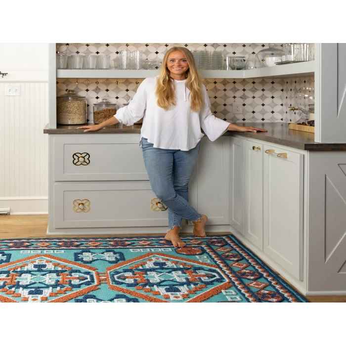 Kaleen Warwick Teal TDW05-91-268 2 ft. 6 in. X 8 ft. Runner Rug