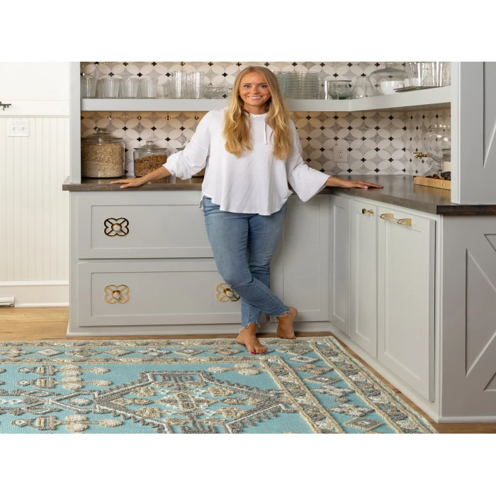 Kaleen Warwick Robins Egg TDW09-61-573 5 ft. X 7 ft. 3 in. Rectangle Rug