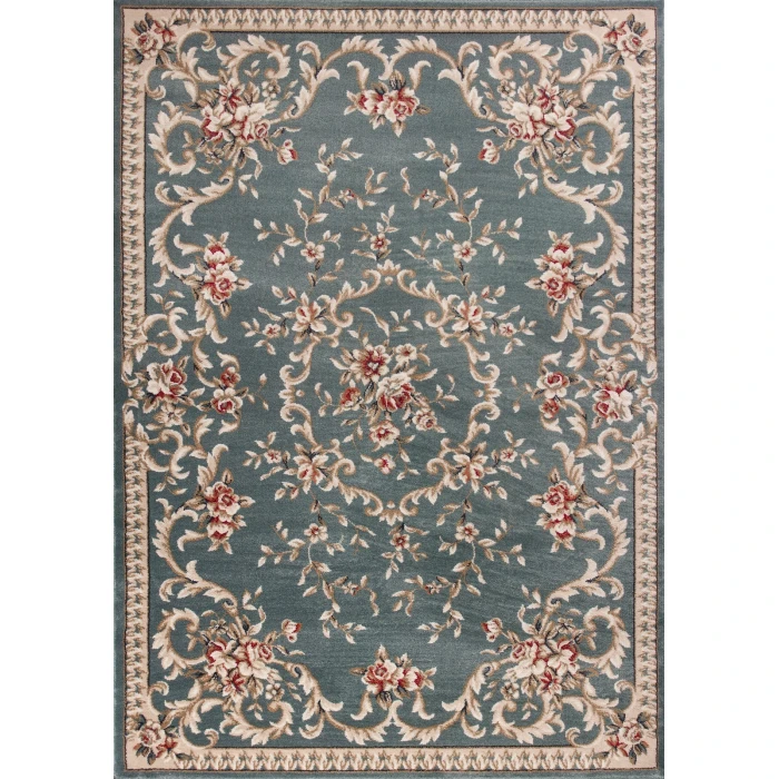 Kas Avalon 5602 Slate Blue Aubusson Area Rug 7'10" x 9'10"