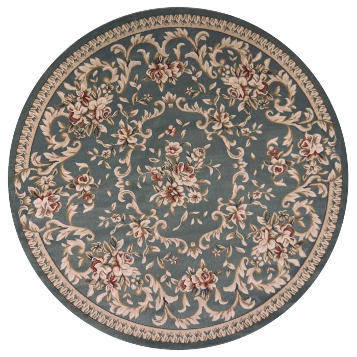 Kas Avalon 5602 Slate Blue Aubusson Area Rug 7'10" x 9'10"