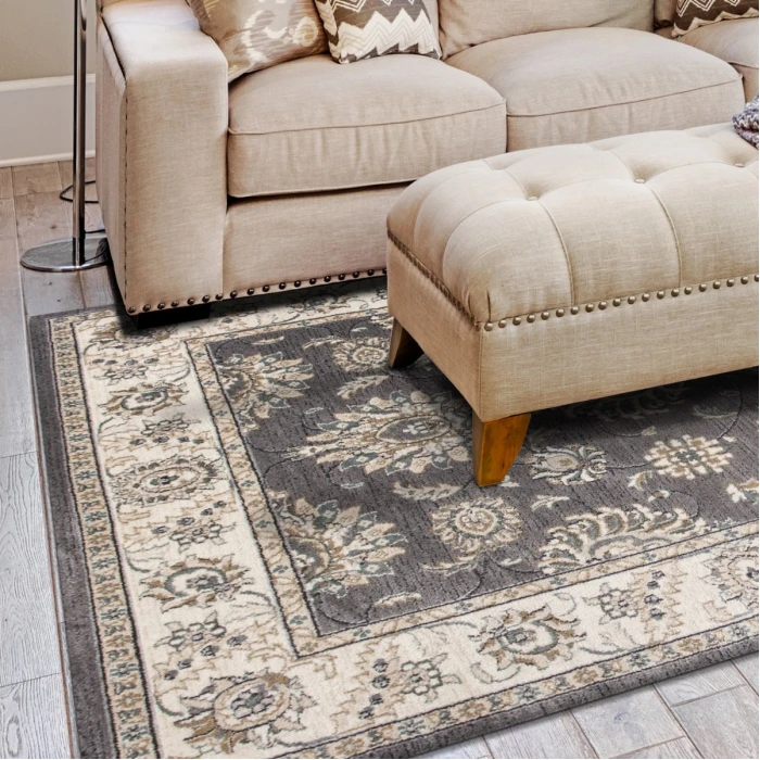 Kas Avalon 5608 Grey/Ivory Kashan Area Rug 5'3" x 7'7"