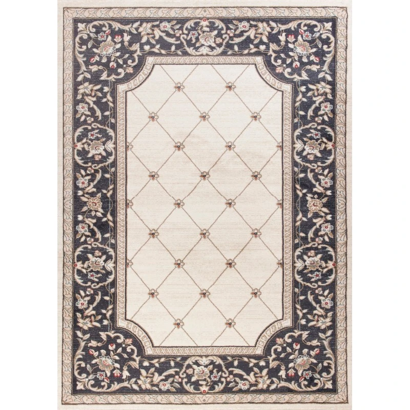 Kas Avalon 5614 Ivory/Grey Courtyard Area Rug 5'3" x 7'7"