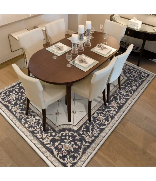 Kas Avalon 5614 Ivory/Grey Courtyard Area Rug 5'3" x 7'7"