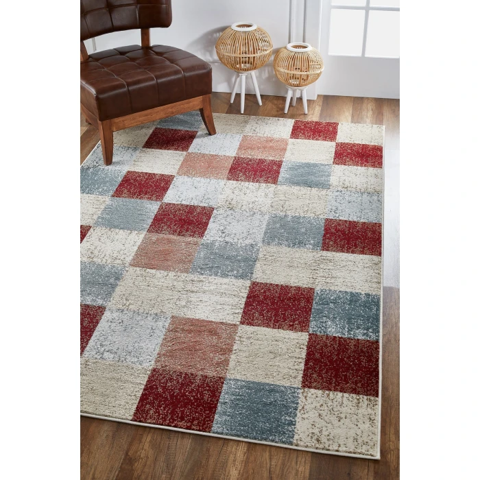 Kas Avalon 5616 Brown Checkered Area Rug 7'10" x 9'10"