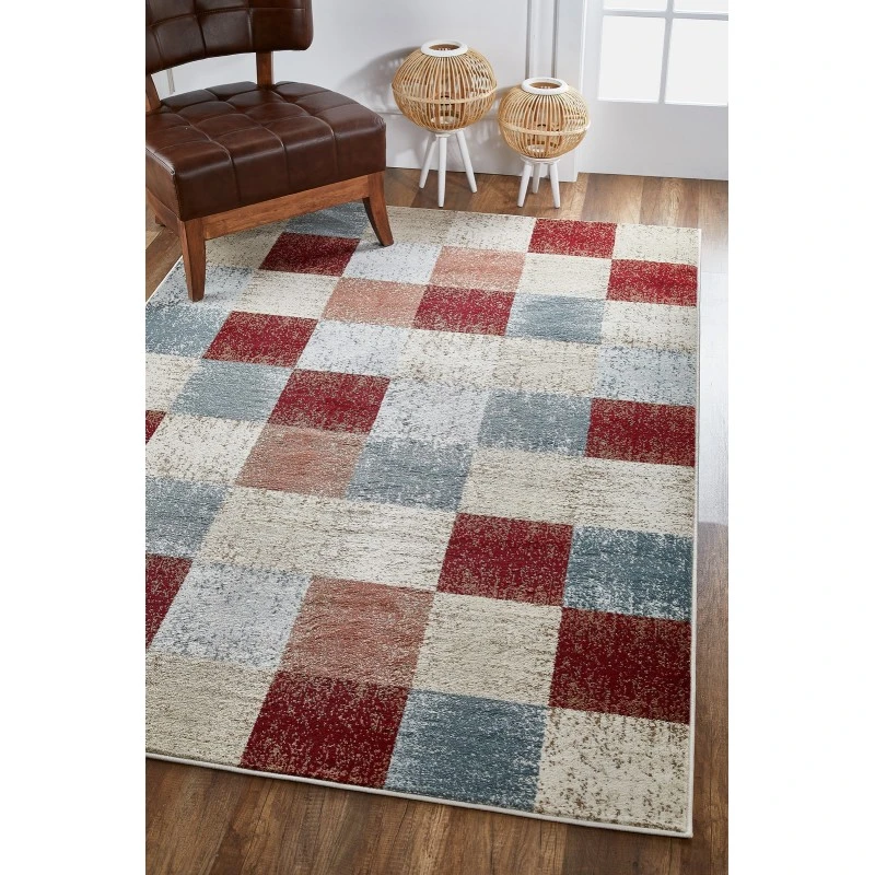 Kas Avalon 5616 Brown Checkered Area Rug 5'3" x 7'7"