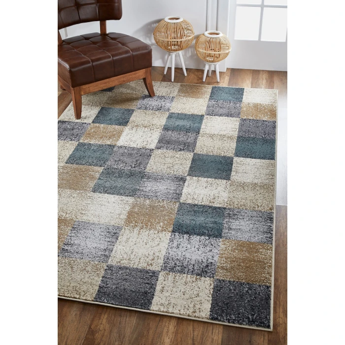 Kas Avalon 5617 Ivory Checkered Area Rug 7'10" x 9'10"