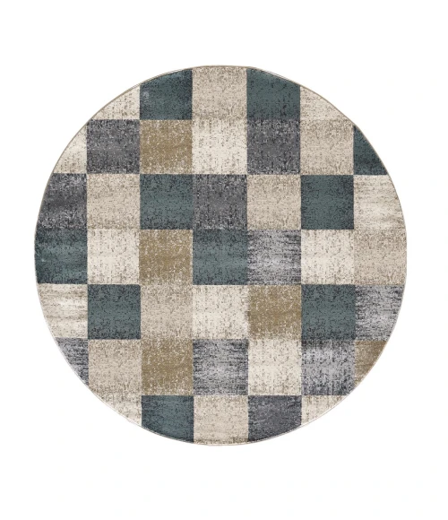 Kas Avalon 5617 Ivory Checkered Area Rug 5'3" x 7'7"