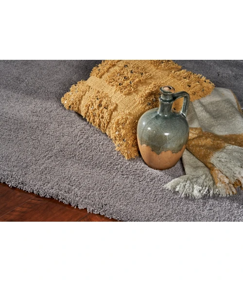 Kas Bliss 1557 Grey Shag Area Rug 6' Round