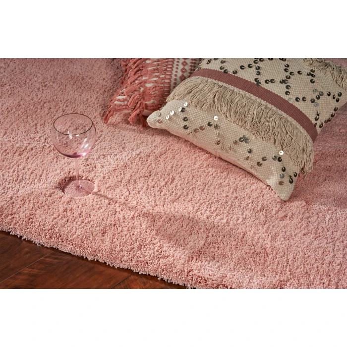 Kas Bliss 1575 Rose Pink Shag Area Rug 6' Round