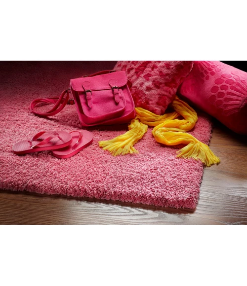 Kas Bliss 1576 Hot Pink Shag Area Rug 8' Round