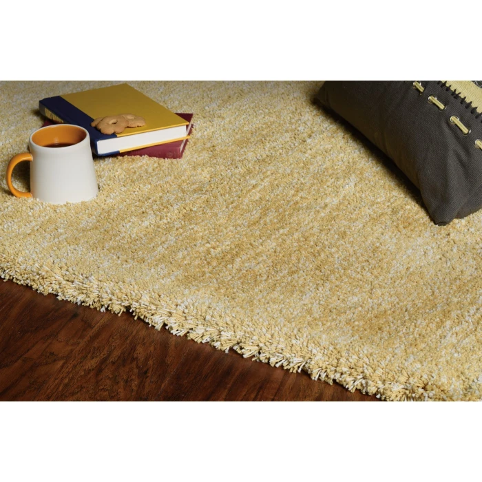 Kas Bliss 1586 Yellow Heather Shag Area Rug 9' x 13'
