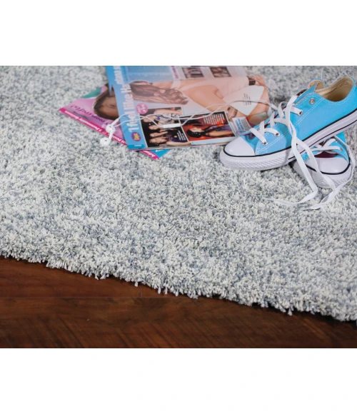 Kas Bliss 1587 Slate Heather Shag Area Rug 2'3" x 7'6" Runner