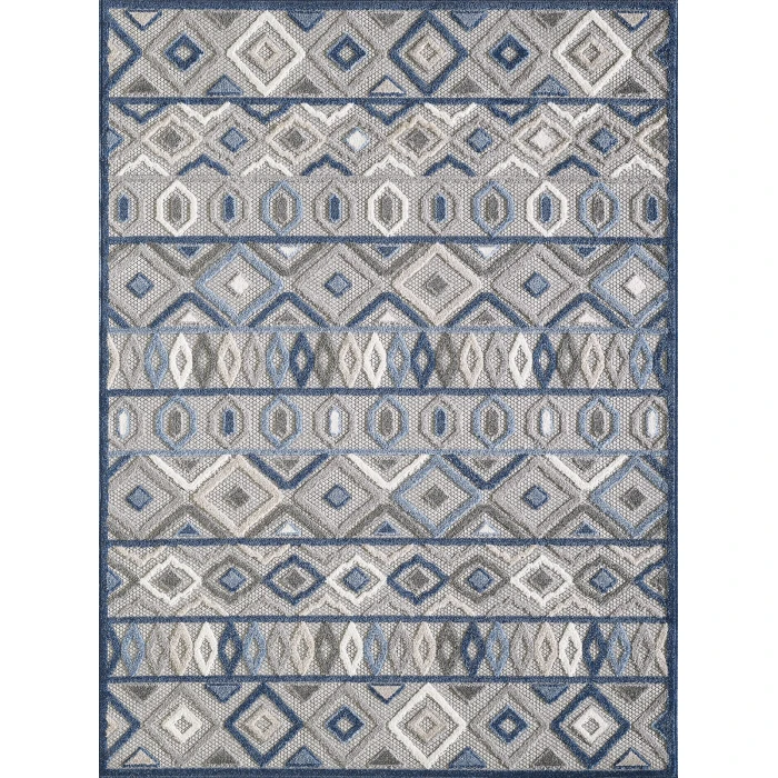 Kas Calla 6921 Grey/Blue Aztec Area Rug 7'10" x 9'10"
