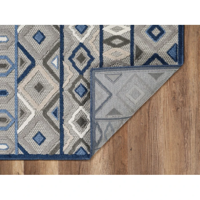 Kas Calla 6921 Grey/Blue Aztec Area Rug 7'10" x 9'10"