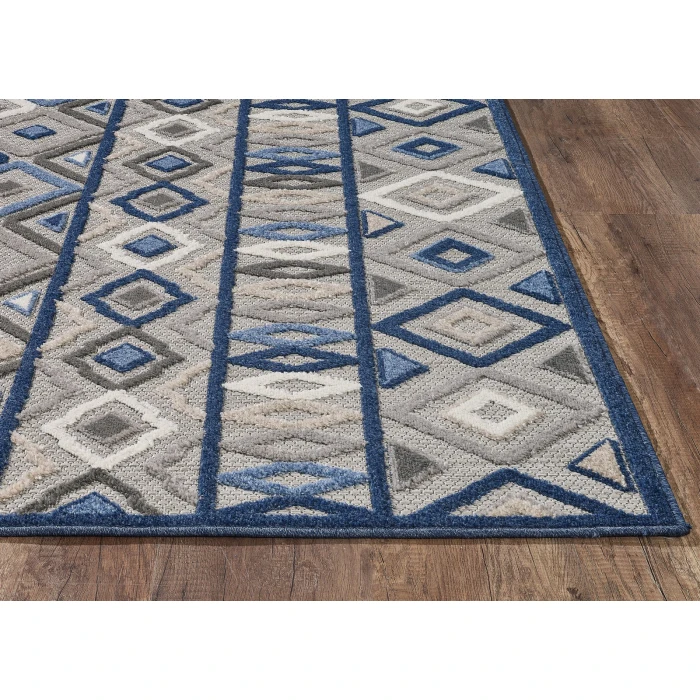 Kas Calla 6921 Grey/Blue Aztec Area Rug 7'10" x 9'10"