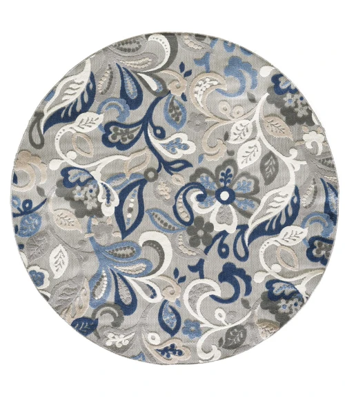Kas Calla 6922 Grey/Blue Leila Area Rug 7'10' Round