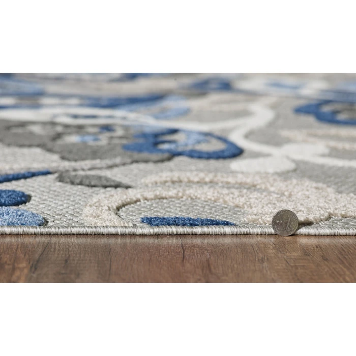 Kas Calla 6922 Grey/Blue Leila Area Rug 2'2" x 4'