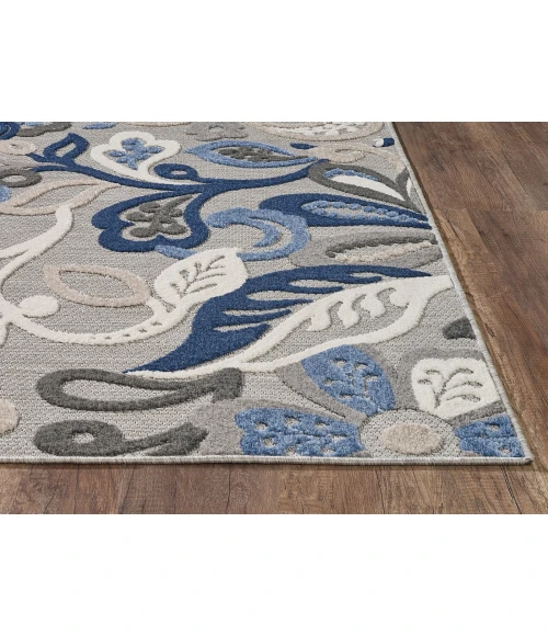 Kas Calla 6922 Grey/Blue Leila Area Rug 7'10' Round