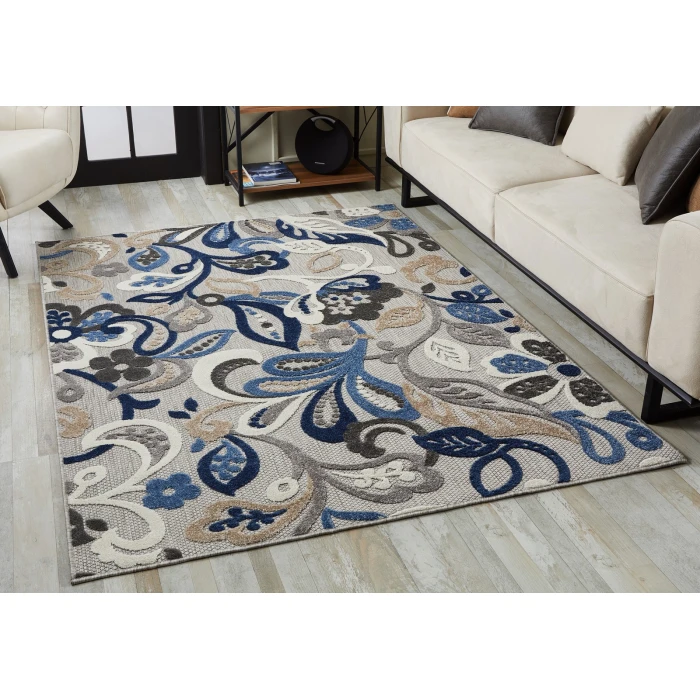 Kas Calla 6922 Grey/Blue Leila Area Rug 2'2" x 4'