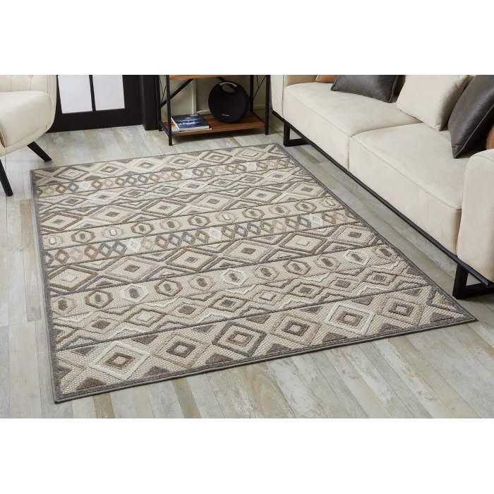 Kas Calla 6925 Grey Aztec Area Rug 2'2" x 4'