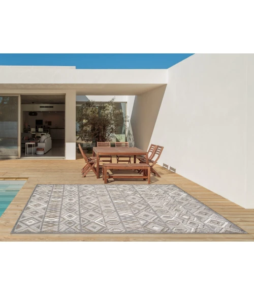 Kas Calla 6925 Grey Aztec Area Rug 6'7" x 9'