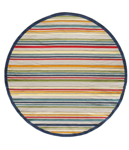 Kas Calla 6927 Ivory/Multi Stripes Area Rug 5'3" x 7'