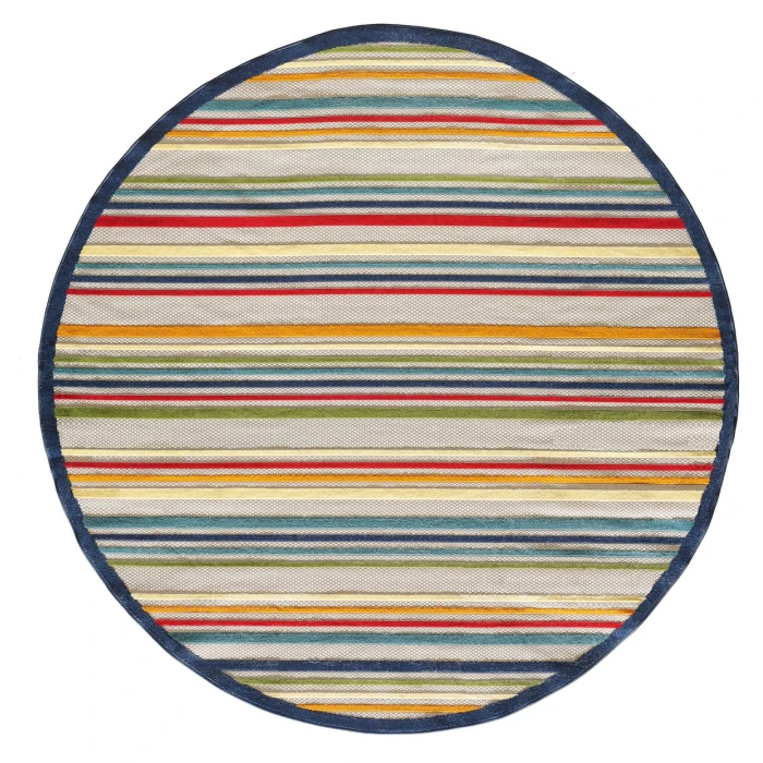 Kas Calla 6927 Ivory/Multi Stripes Area Rug 7'10' Round