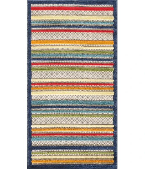 Kas Calla 6927 Ivory/Multi Stripes Area Rug 5'3" x 7'