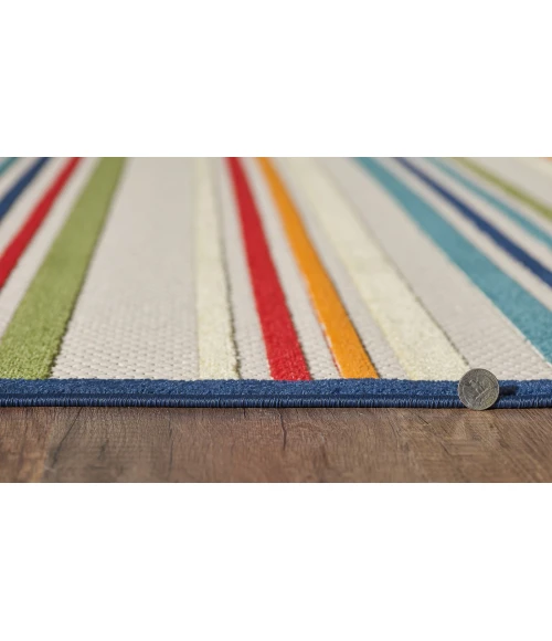 Kas Calla 6927 Ivory/Multi Stripes Area Rug 5'3" x 7'