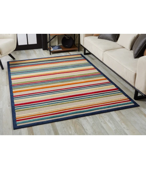 Kas Calla 6927 Ivory/Multi Stripes Area Rug 5'3" x 7'
