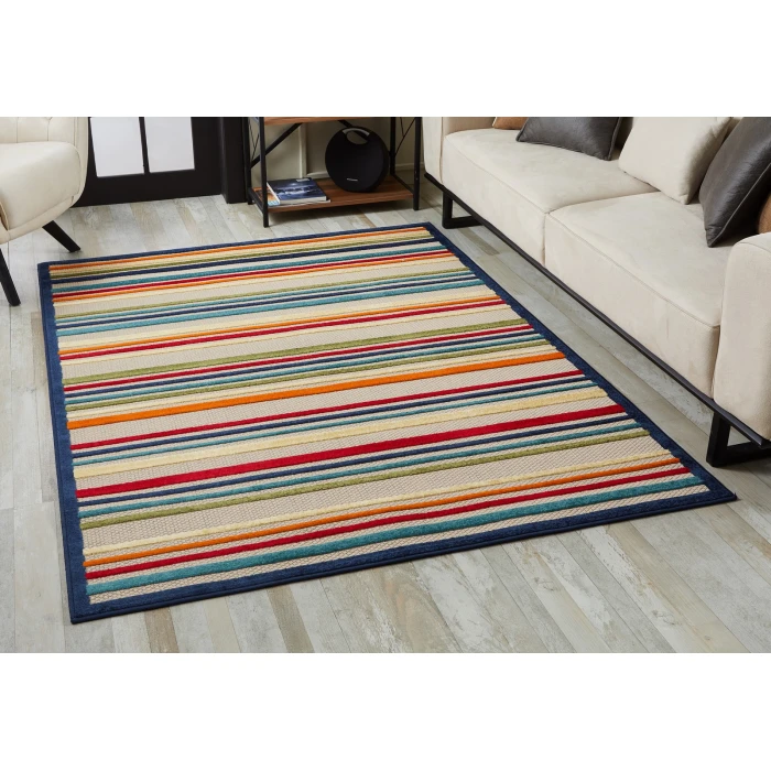 Kas Calla 6927 Ivory/Multi Stripes Area Rug 7'10' Round