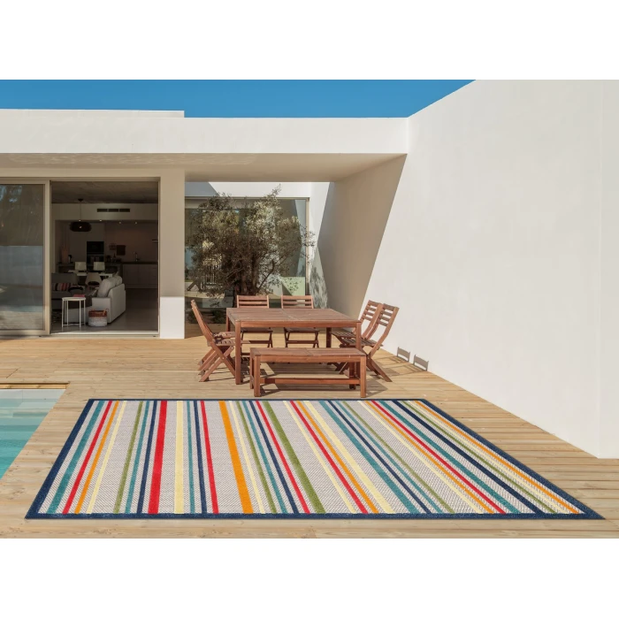 Kas Calla 6927 Ivory/Multi Stripes Area Rug 7'10' Round