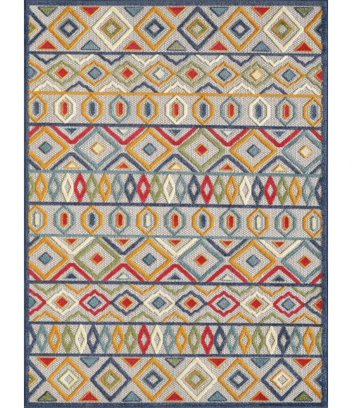 Kas Calla 6928 Ivory/Multi Aztec Area Rug 6'7" x 9'