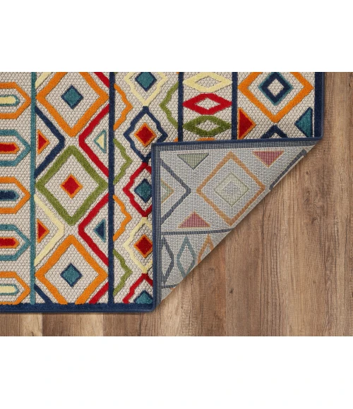 Kas Calla 6928 Ivory/Multi Aztec Area Rug 6'7" x 9'