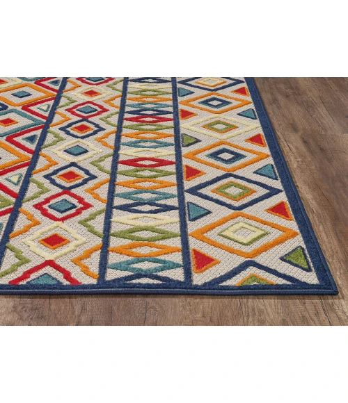 Kas Calla 6928 Ivory/Multi Aztec Area Rug 6'7" x 9'