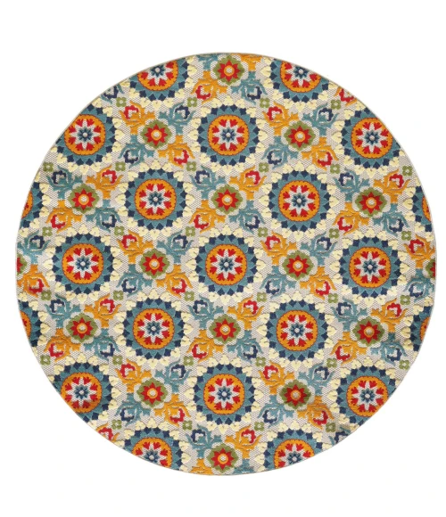 Kas Calla 6931 Ivory/Multi Manor Area Rug 7'10" x 9'10"