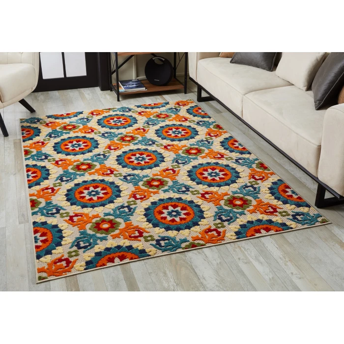 Kas Calla 6931 Ivory/Multi Manor Area Rug 2'2" x 4'