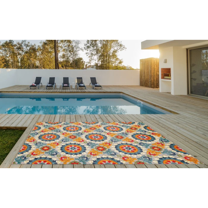 Kas Calla 6931 Ivory/Multi Manor Area Rug 2'2" x 4'