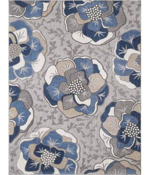 Kas Calla 6935 Grey/Blue Flora Area Rug