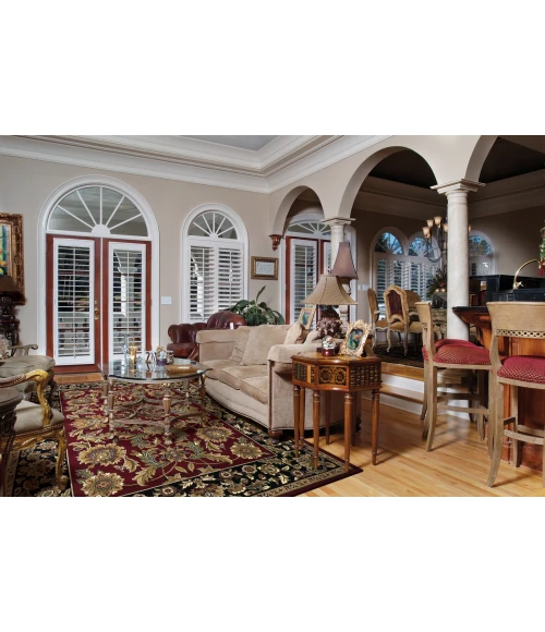 Kas Cambridge 7301 Red/Black Kashan Area Rug 3'3" x 4'11"