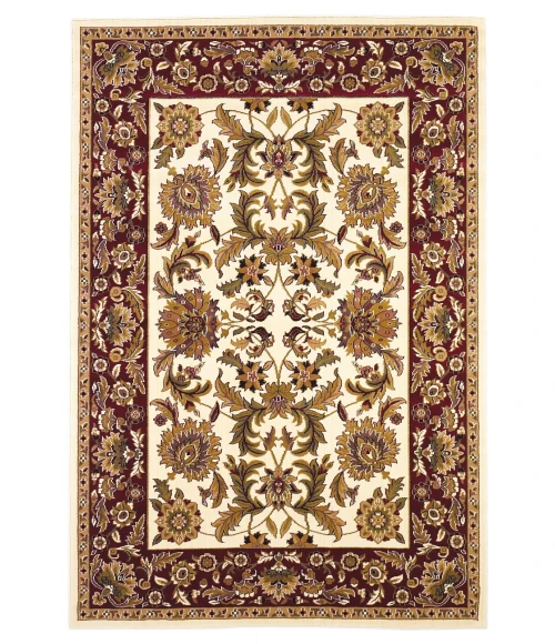Kas Cambridge 7303 Ivory/Red Kashan Area Rug 7'7" Round