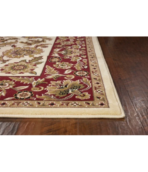 Kas Cambridge 7303 Ivory/Red Kashan Area Rug 7'7" Round