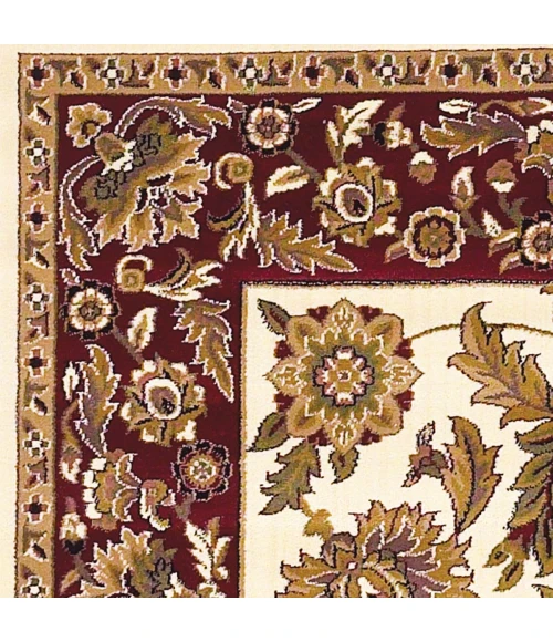 Kas Cambridge 7303 Ivory/Red Kashan Area Rug 7'7" Round
