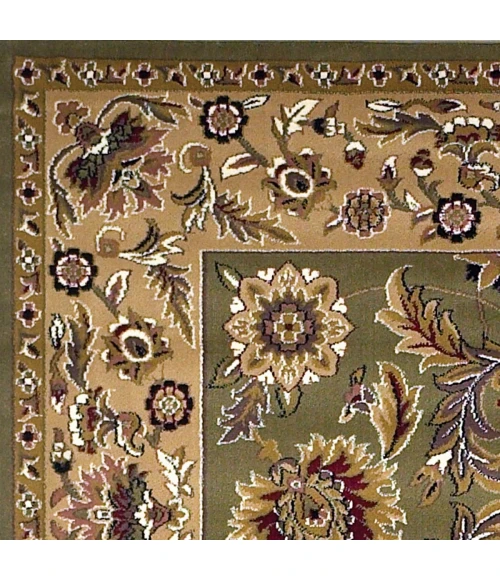 Kas Cambridge 7304 Green/Taupe Kashan Area Rug 2'3" x 3'3"